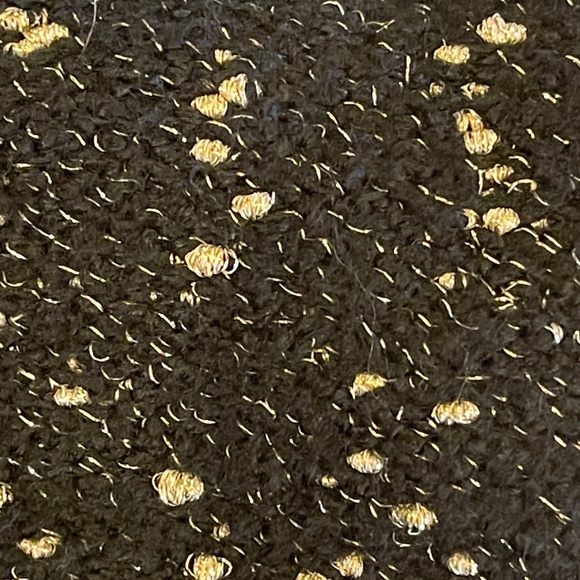 NEW! Ann Taylor Black & Metallic Gold Turtleneck Puff Sleeve Sweater Size S/P - Picture 7 of 11